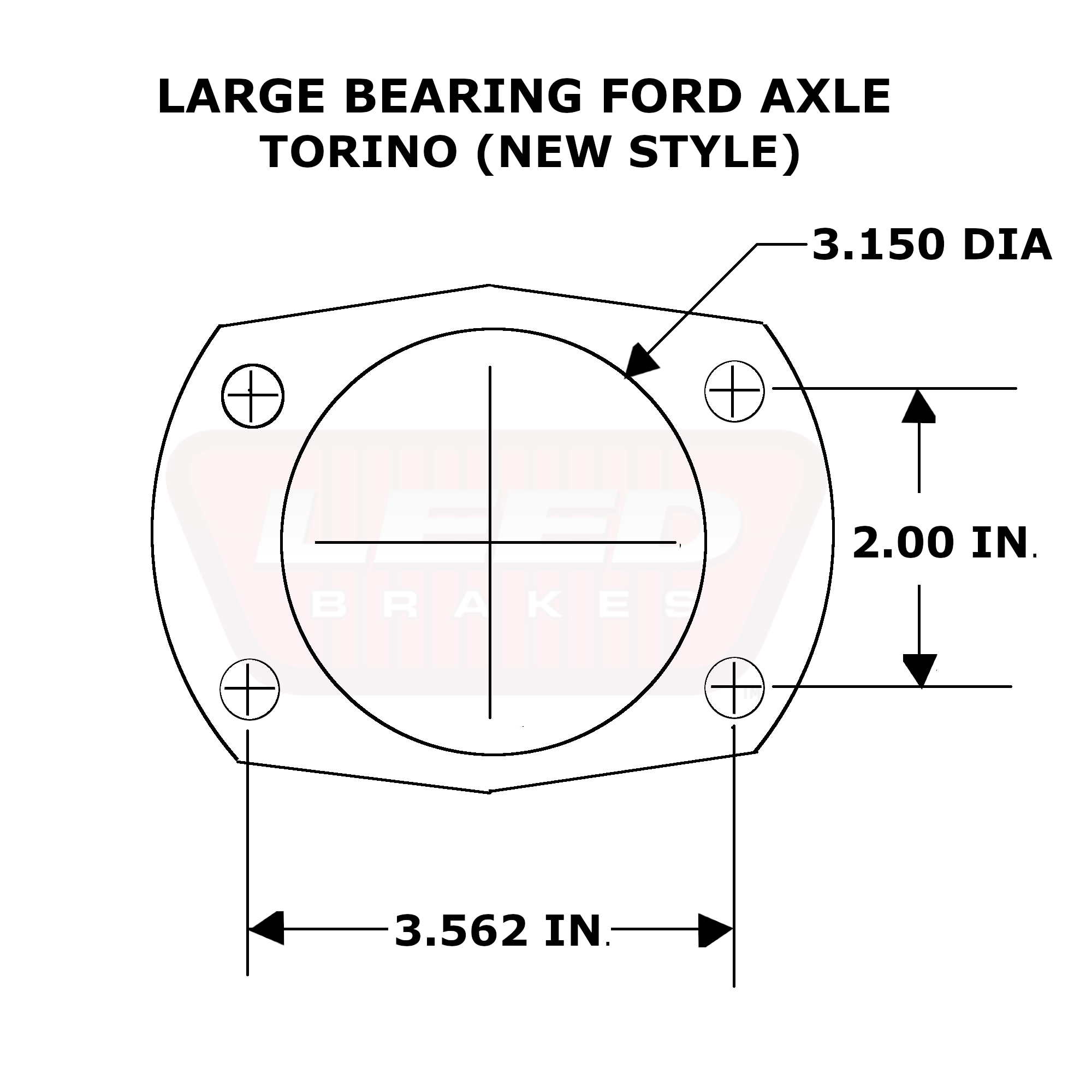 LEED Brakes Ford 9 in Large Bearing Torino (New) Style Axle Disc